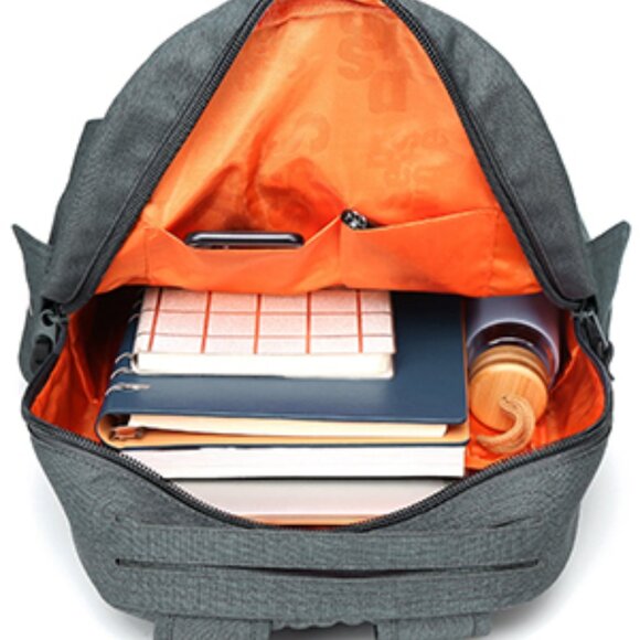 SeptWolves Sept Wolves Gray Mens Laptop Backpack - Picture 3 of 11